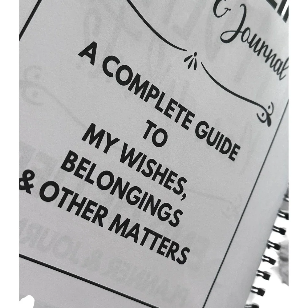 Unbranded End of Life Planner Journal Unisex OS Black Excellent‎ Floral Humor